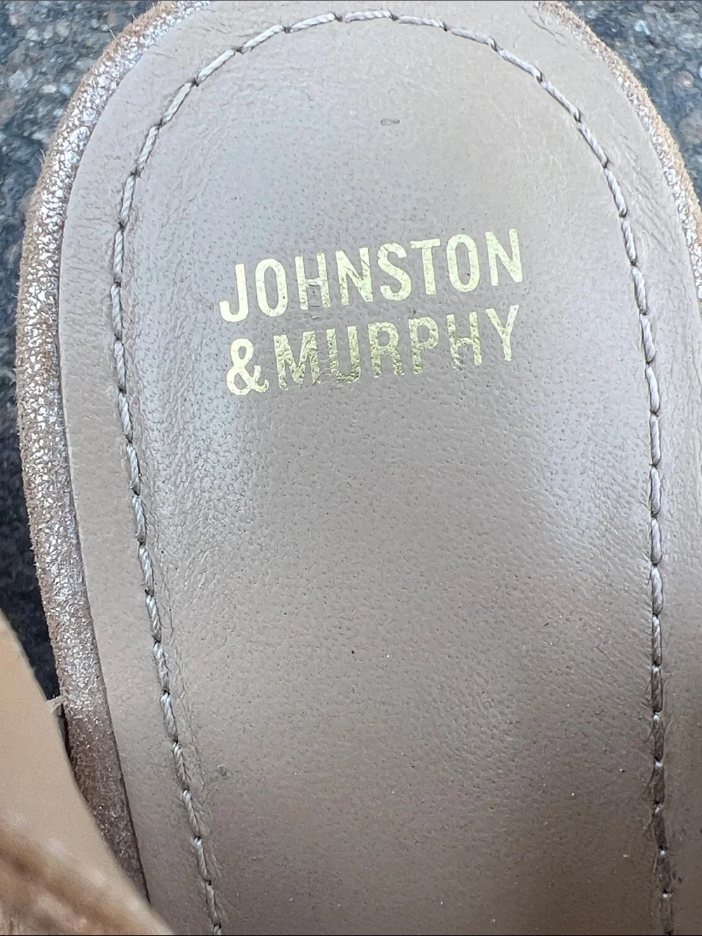 Johnston & Murphy  Georgiana Women’s Tan Wedge Sandals with Laser-Cut Straps